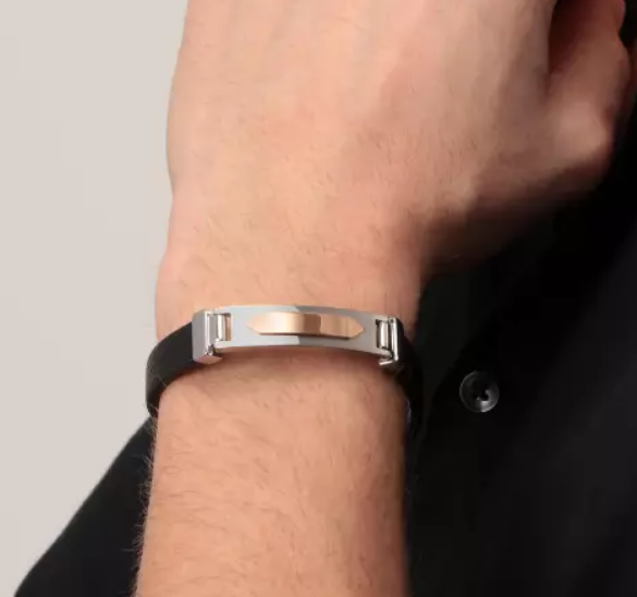 Bracciale Uomo Morellato Moody In Pelle Nera e Acciaio Made In Italy SQH28 - immagine 2
