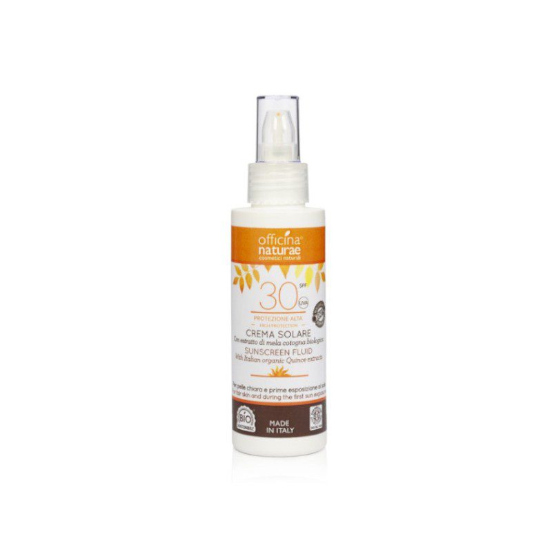 Crema fluida solare SPF 30 in flacone bioplastica 100ml